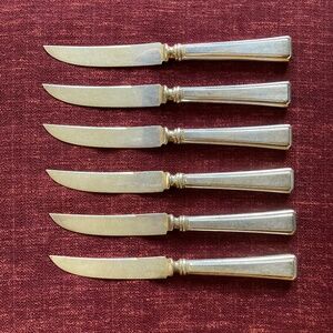 Set of 6 Antique Silverplate Fruit Knives